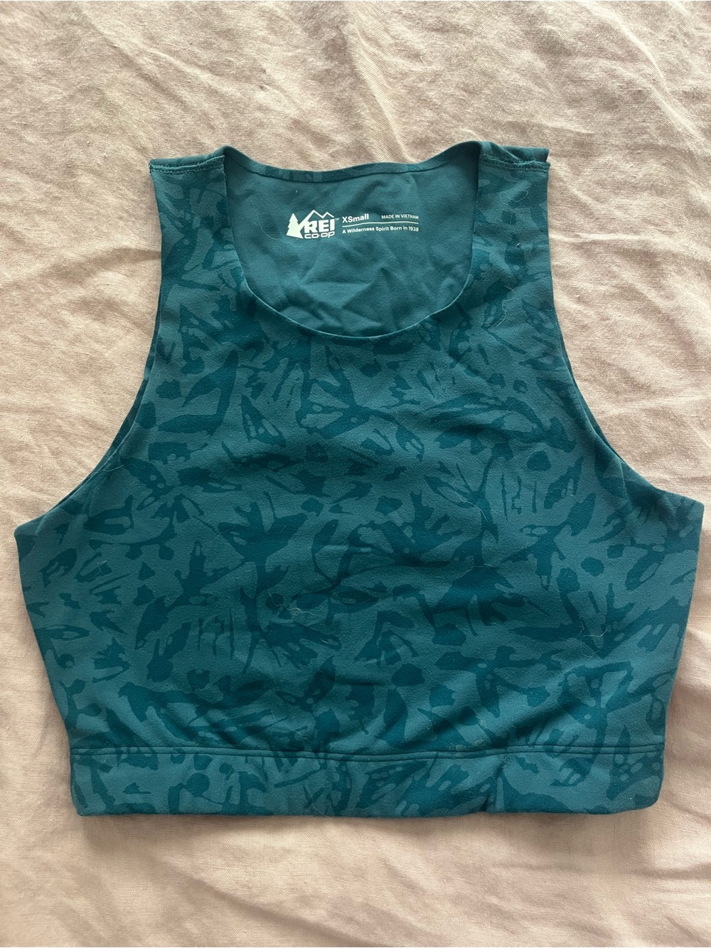 REI Teal High-Neck Crop Top